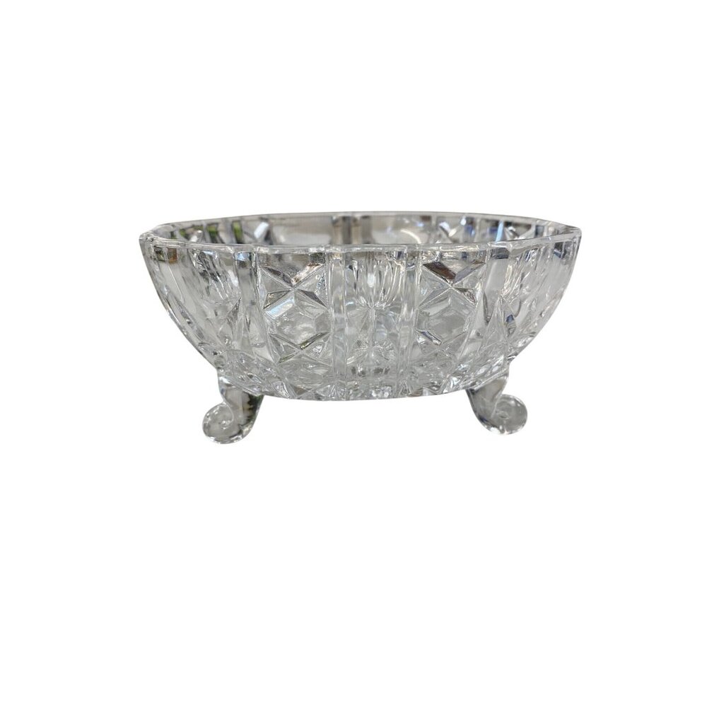 Vintage Crystal Footed Bowl Decorative Candy Bowl - Picture 8 of 9
